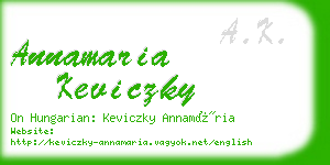 annamaria keviczky business card